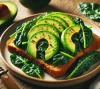 Avocado and Sautéed Sukuma Wiki (Collard Greens) on Whole Wheat Toast